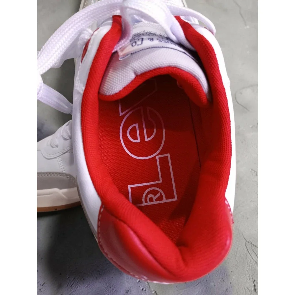 Levis Turner Mens Sneakers White Grey Red Low Top Court Shoes 500-154 Size 9.5M